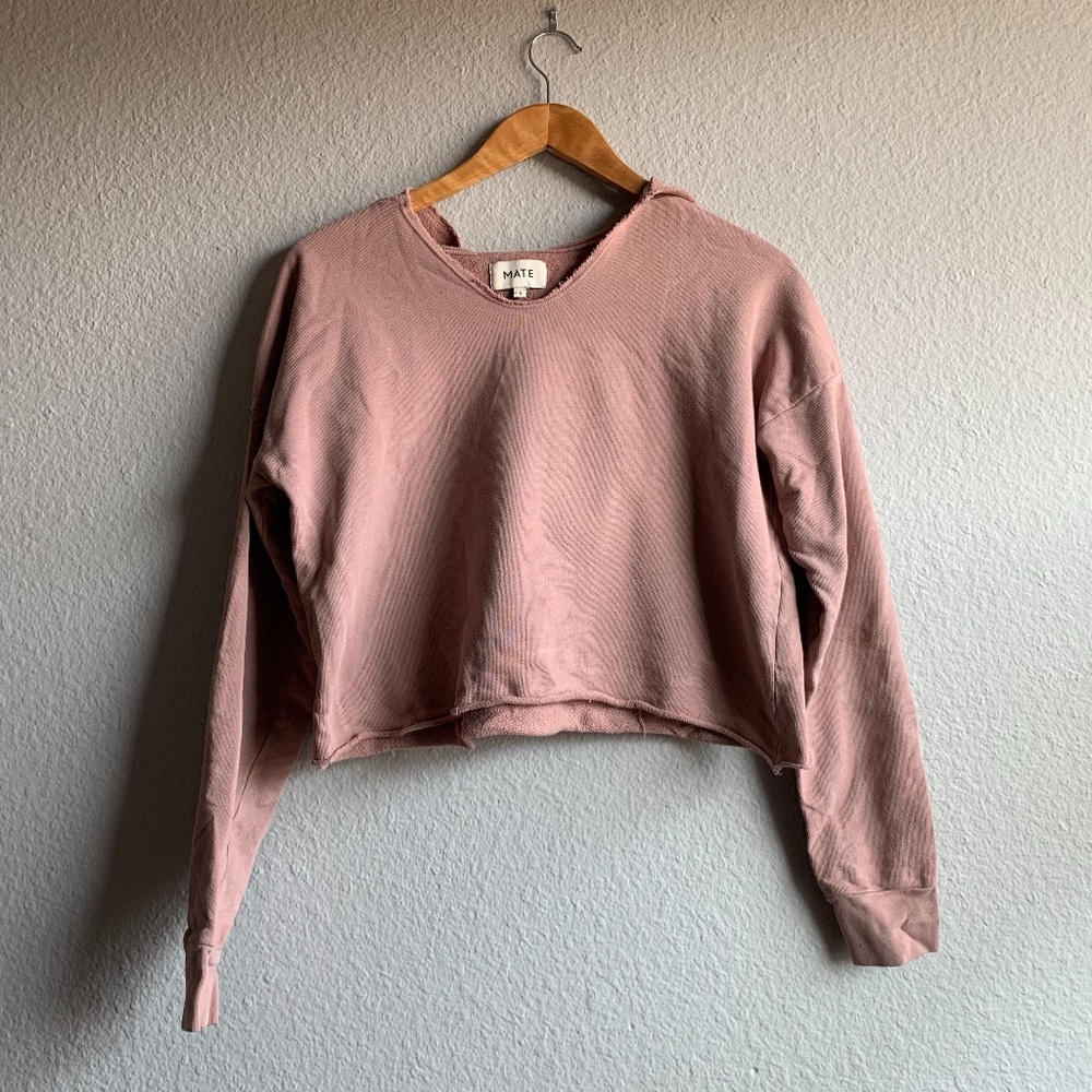 Mate The Label Blush Crop Hoodie